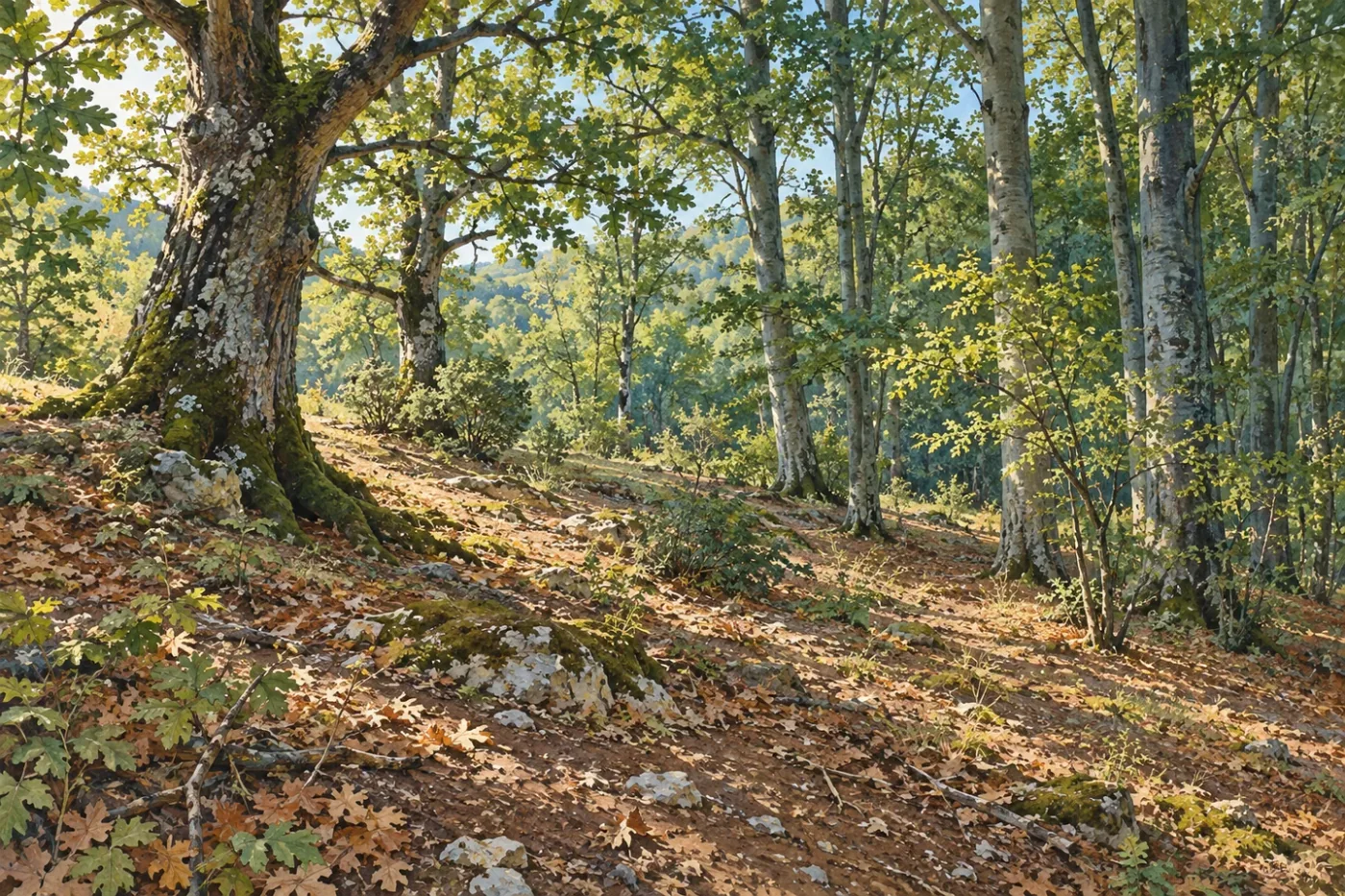 Open deciduous woodland on calcareous soil, Reference