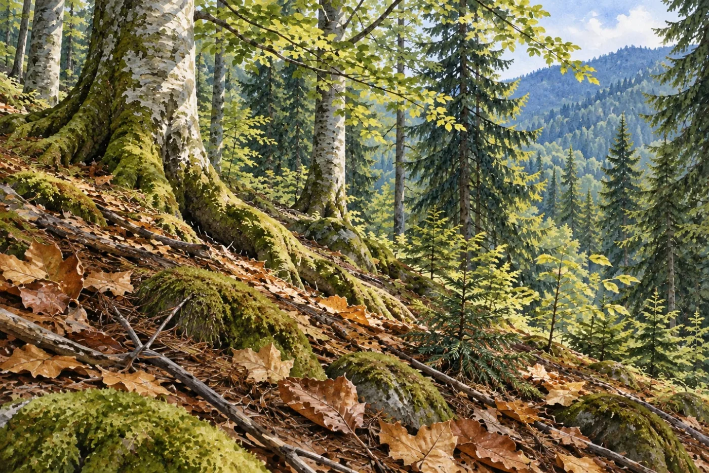 جنگل کوهستانی آمیختهٔ راش و نوئل, شرایط مساعد