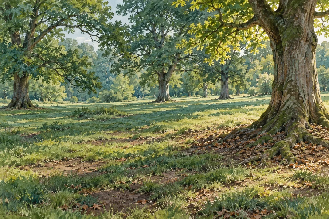 Park i travnjak s listopadnim drvećem, Referenca