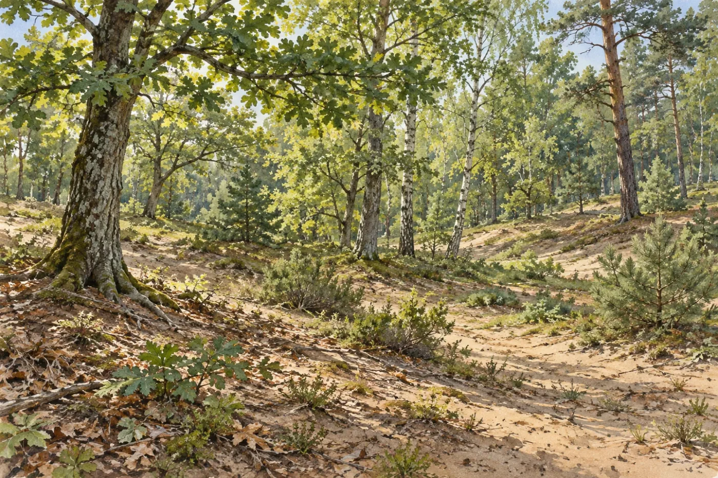Bosque claro sobre suelo arenoso, Referencia
