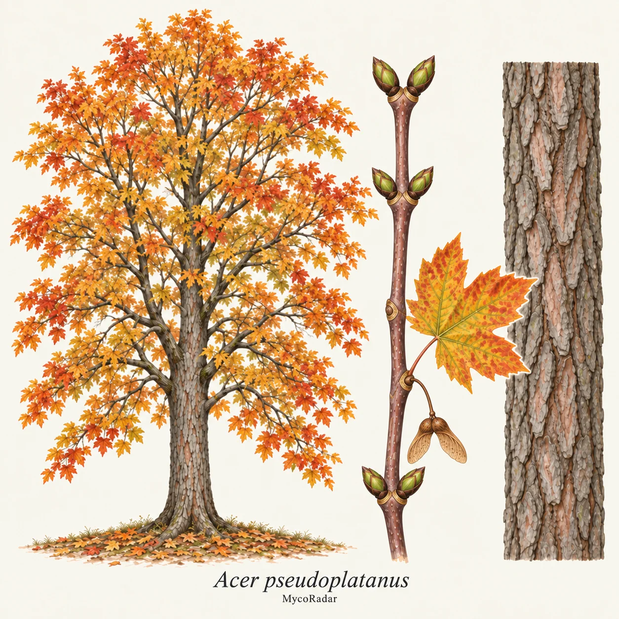 Acer pseudoplatanus, پاییز