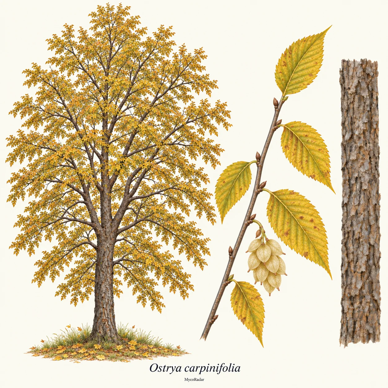 European hop-hornbeam, Autumn