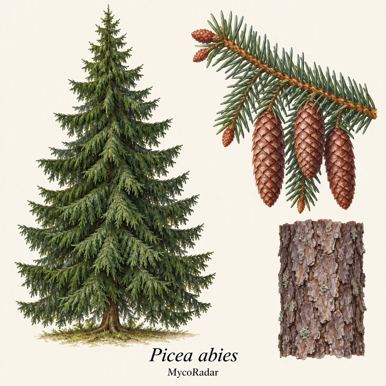 Picea, Otoño